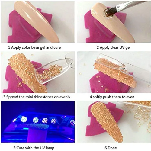 Vista 8 de Paquete de 4 cuentas de caviar de uñas, micro cuentas de metal para uñas, decoración de uñas 3D, bola de acero para uñas, plata dorada, gema negra