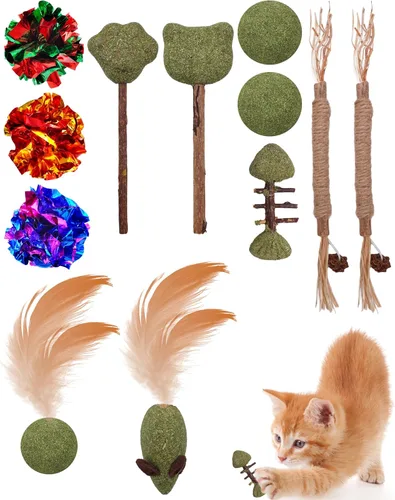 Vista 11 de PET SHOW 20 bolas rebotadoras interactivas de 1.2 pulgadas para gatos de interior, regalo de cumpleaños, bola de goma colorida con alta elasticidad