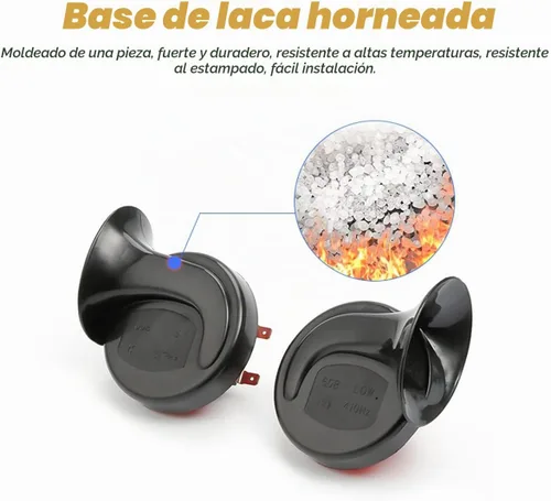 Vista 5 de 2 piezas de bocinas de tren súper fuertes, bocina doble de aire eléctrico de caracol para coche, kit de reemplazo de bocinas de aire impermeables