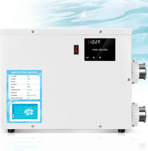 Calentador eléctrico de piscina de 5.5KW 220V 25A para piscina, bañera de hidromasaje y calentador de spa con termostato de pantalla táctil digital,