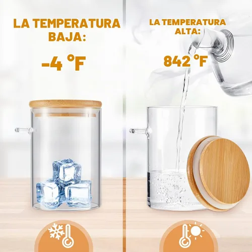 Vista 5 de Tessco for you Paquete de 6 tarros de vidrio para especias de 6 onzas con tapas de bambú y cucharas de madera, recipientes de almacenamiento