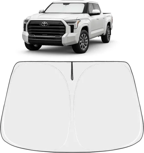 Vista 148 de Proadsy Parasol para parabrisas Rivian R1S 2022-2025 2026 de 4 capas plegable, protector de parasol frontal que bloquea los rayos UV, mantiene