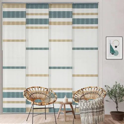 GoDear Design - Persianas verticales ajustables para puertas corredizas de vidrio, de 45.8" a 86" de ancho, hasta 96" de alto, riel extensible para