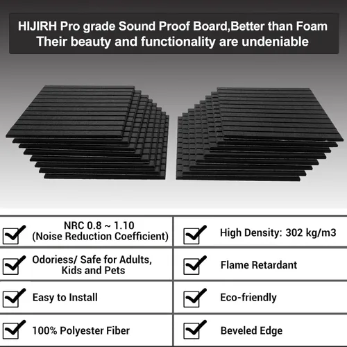 Vista 3 de 16 paneles de pared insonorizados de grado profesional, paneles acústicos, paneles de sonido de primera calidad, mejor que la espuma, diseño