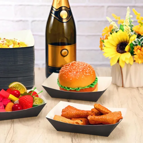 Vista 7 de 300 bandejas de papel para nachos, botes desechables de 2 libras, botes de comida rápida, soporte para perros calientes, cesta de papel