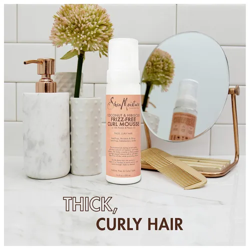 Vista 6 de SheaMoisture Crema para el cabello con batido y mousse para cabello grueso y rizado