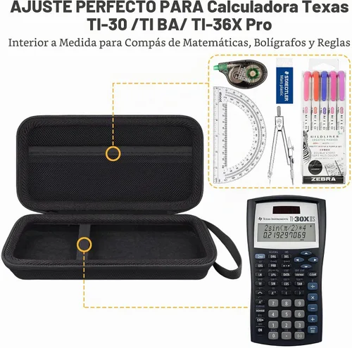 Vista 6 de khanka Funda de transporte para calculadora científica Texas Instruments TI-30Xa/TI BA II Plus/TI-30XIIS /TI-30XS MultiView/TI-36X Pro Engineering