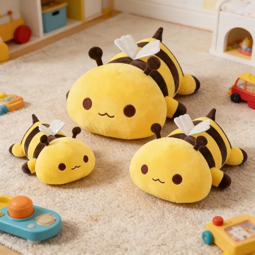 Vista 2 de Onsoyours Peluches Originales de Abeja Lindas, Juguete de Peluche Suave de Abeja Melífera Almohada Pequeños Regalos para Niños (Amarillo, 9")