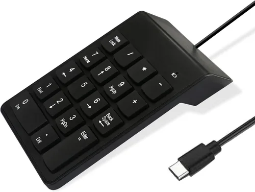 Vista 6 de Teclado numérico para laptop, teclado USB de 10 teclas, portátil ultra delgado, mini Numpad, números externos, teclado para computadora portátil