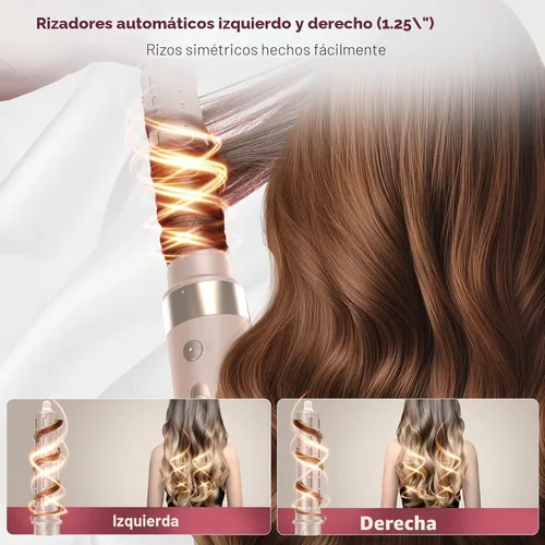 Vista 6 de StyleVibe Air Styler, cepillo para secador de pelo y secador de pelo con estuche de viaje, rizos de envoltura automática (L/R), secado rápido