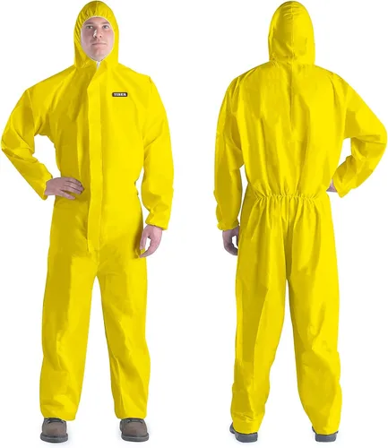 Vista 8 de Traje de Protección Desechable para Materiales Peligrosos Cubierta Completa de Pintura de Cuerpo Completo Resistente y Traje en 7 Tallas