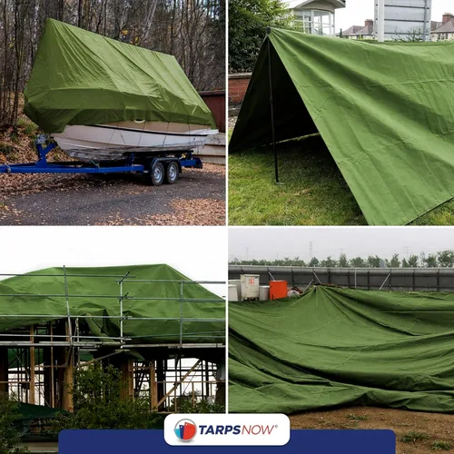 Vista 3 de Tarps Now - Lona impermeable de 5 x 7 pies, resistente al agua, resistente al desgarro, bordes reforzados, ojales de latón, ideal para construcción