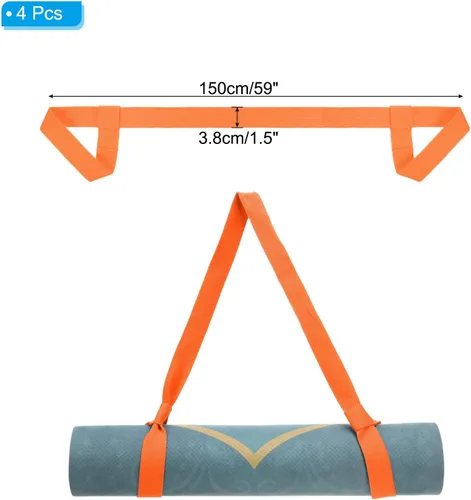 Vista 3 de PATIKIL Correa de esterilla de yoga, correas ajustables para esterilla de yoga, correas de transporte de algodón antideslizante soporte para Negro