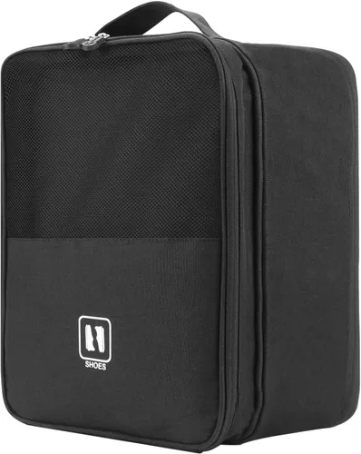 IMCUZUR Shoe Bag for Travel, Shoes Packing Organizer Bag for Women and Men, Holds Shoes up to Size 13 (Black)