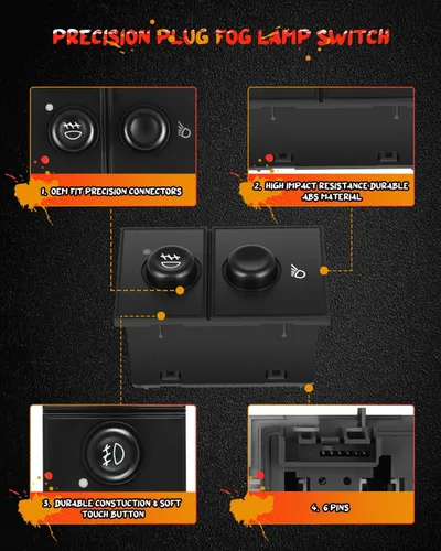 Vista 5 de Interruptor de luz antiniebla para salpicadero, para Cadillac Escalade 2003-2006 para Chevy para Silverado 1500 2500HD 2003-2006 para GMC Sierra