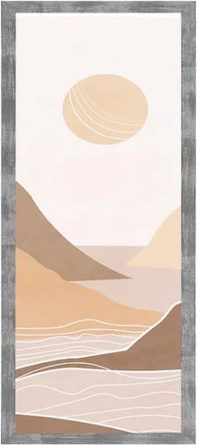 Vista 28 de Marco de 8 x 24 pulgadas de madera natural con veta rústica, marco de 24 x 8 pulgadas en color beige, marco para colgar pósteres de arte, marco de 8