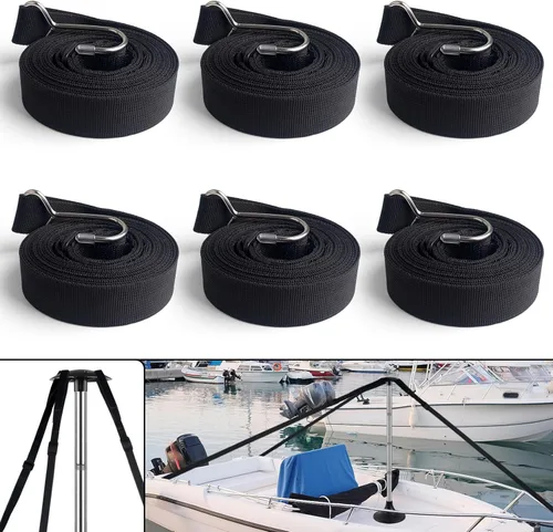 Vista 8 de Postes de soporte ajustables para cubierta de barco con correas, postes de barco con correa y gancho de acero inoxidable de 1 pulgada de ancho x 3.5