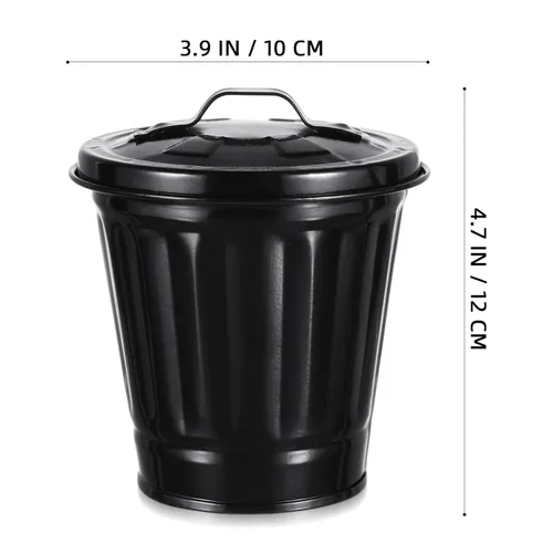 Vista 2 de Basurero de escritorio con tapa de basura, forma adorable y a la moda, fácil de combinar con decoración del hogar, pequeña tapa de maceta