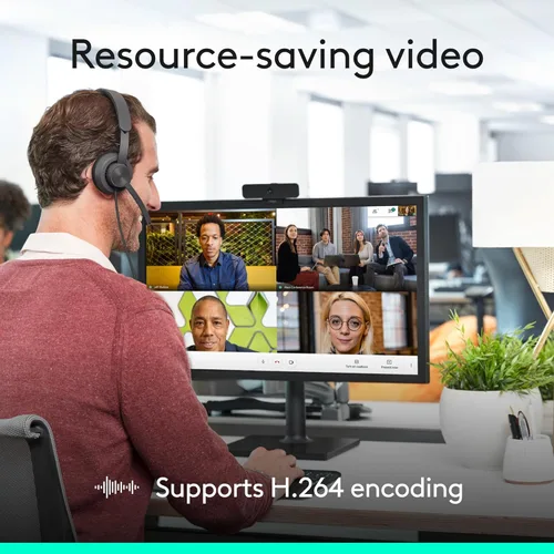 Vista 9 de Logitech Cámara web empresarial C925e, video HD 1080p/30fps, corrección de luz, enfoque automático, audio claro, obturador de privacidad, funciona