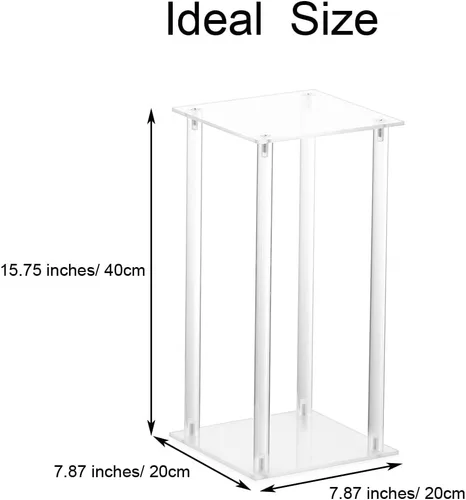 Vista 6 de Inweder Jarrones acrílicos para centros de mesa de boda, 10 piezas, soporte de flores de columna transparente, jarrones de flores de 15.8 pulgadas