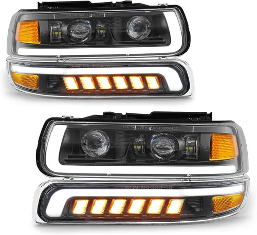 Faros delanteros LED para Chevy Silverado 2000-2006 Suburban Tahoe 1999 Naranja