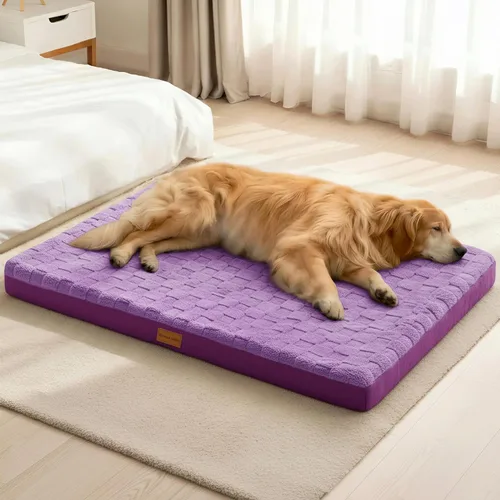 Vista 11 de Patas Lague Cama ortopédica para perro tamaño mediano 76cmX51cm, cama impermeable de espuma de celdilla de huevo suave y cálida para mascotas