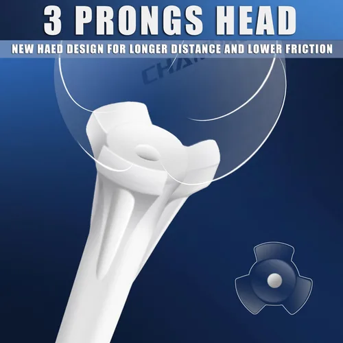 Vista 2 de CHAHMPKEY Premium 3-Prong Plastic Golf Tees 3-1/4" 120 or 100 Pack- 40% Reduced Ball Contact with High Stability and Long Distance Performance Golf