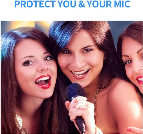 Vista 6 de 120 piezas (60 pares) Fundas desechables para micrófono no tejidas, cubiertas de micrófono envueltas individualmente para cubiertas de micrófono