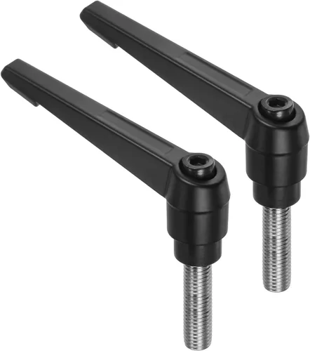 Vista 9 de uxcell 2 manijas de palanca de sujeción, M8 x 3.150 in, perno macho roscado de acero inoxidable 304, asas ajustables de bloqueo de trinquete