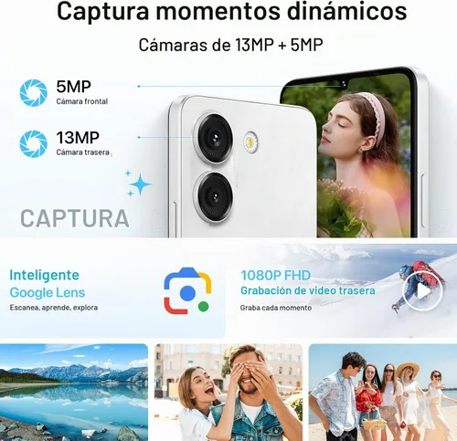 Vista 14 de UMIDIGI Teléfonos celulares desbloqueados G9A Android 14 2025, 6.75 pulgadas HD+ 90Hz pantalla Smartphone, 8 (4+4) GB+64GB 2TB procesador Octa-Core