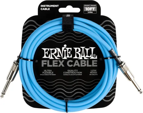 Vista 18 de Ernie Ball - Cable de instrumento flex recto/recto 10 pies - Negro (P06434)