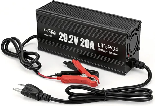 Vista 9 de Cargador de batería automático de 20 A, 12 V/24 V, corriente ajustable, 0.5A-20A, LiFePO4, mantenedor de batería completamente automático, cargador
