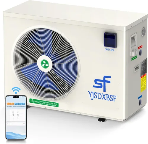 Calentador eléctrico de piscina de 12,000 galones, adecuado para piscinas sobre el suelo, bomba de calor de piscina de 50,000 BTU, compatible con