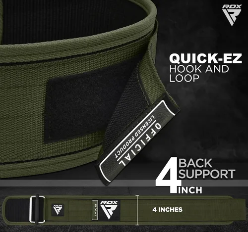 Vista 5 de Cinturón de levantamiento de pesas RDX - AUTO LOCK 4" Premium ajustable para gimnasio para entrenamiento cruzado olímpico - Soporte para hombres
