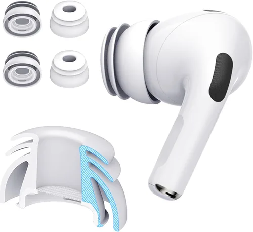 Vista 10 de Almohadillas Premium de múltiples pestañas para AirPods Pro 1 y 2 (X-Pequeño) – Siempre se ajustan, nunca se deslizan
