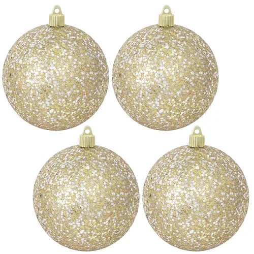 Vista 157 de Christmas By Krebs 6" (150mm) Purpurina Verde Esmeralda [2 Piezas] Esfera Extra Grande Sólida Super Grande de Plástico para Exteriores, Resistente