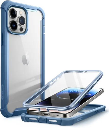 Vista 10 de i-Blason Ares - Funda diseñada para iPhone 14 Pro de 6.1 pulgadas (versión 2022), funda transparente resistente de doble capa con protector