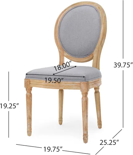 Vista 3 de Christopher Knight Home Camille - Sillas de comedor tradicionales de terciopelo, 2 piezas, color gris y blanco brillante