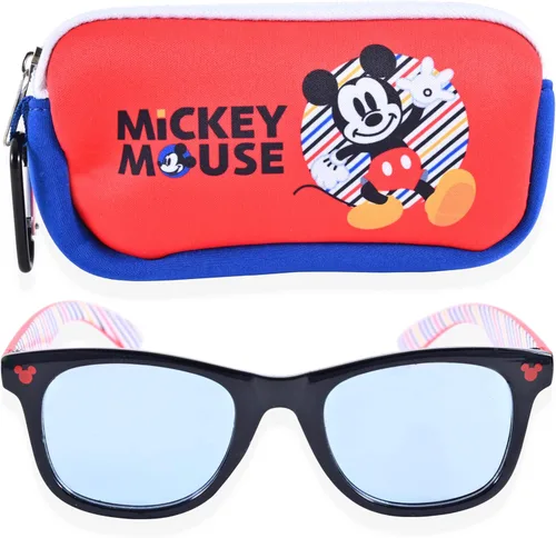 Mickey Mouse - Gafas de sol para niños con funda para gafas de sol protectoras para niños