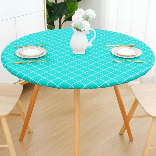 Vista 188 de Mantel rectangular, manteles de plástico elásticos ajustables con parte trasera de franela para mesas de 4 pies, manteles de vinilo impermeables