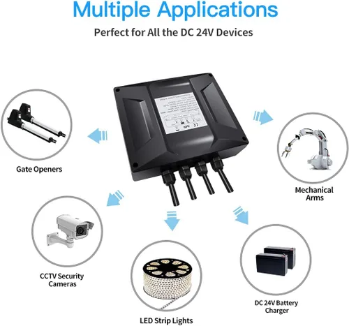 Vista 4 de TOPENS UPS01 Adaptador de fuente de alimentación ininterrumpida AC 100-240V a DC 24V 150W Transformador Convertidor impermeable para abrepuertas
