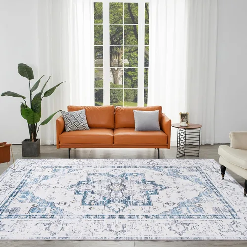 Vista 14 de Auemtyn Alfombra lavable de 6 x 9, moderna, abstracta, suave, delgada, antideslizante, para interiores, para sala de estar, dormitorio, comedor