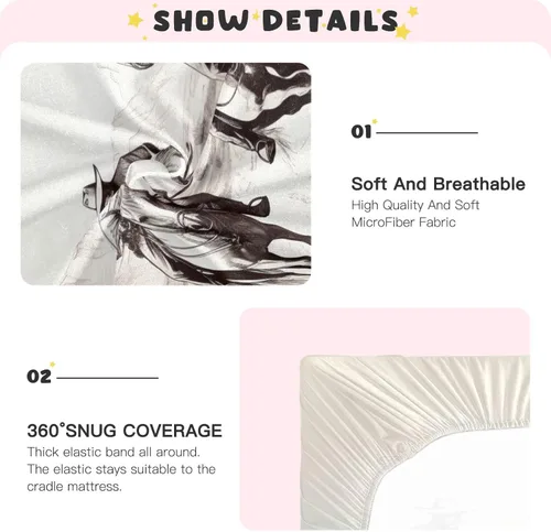 Vista 5 de Fitted Crib Sheets Western Cowboy Desert Mini Crib Sheets for Boy & Girl Toddler Mattress Sheets Playard Sheet 21216768