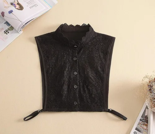 Vista 2 de Fake Collar, Women Detachable Dickey Collar False Collar for Dresses Blouse Sweater Negro