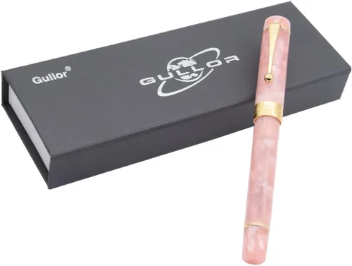 Vista 6 de Gullor Pluma estilográfica ligera en caja de regalo, incluye convertidor, barril de resina, color A