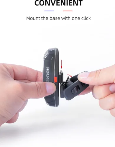 Vista 8 de ROCKBROS Luz trasera de bicicleta USB recargable LED luz trasera de bicicleta 6 modos IPX4 luz trasera de bicicleta para conducción nocturna