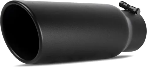 AUTOSAVER88 Punta de escape negra de entrada de 3 pulgadas, entrada de 3" salida de 4" longitud total de 12" puntas de escape de acero inoxidable