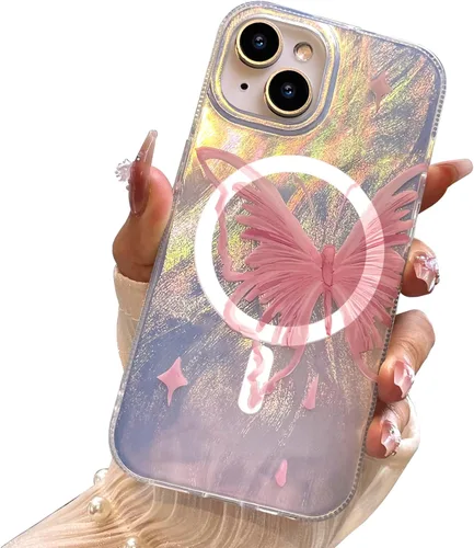 Vista 366 de I-MGAE-IN-AR - Funda diseñada para iPhone 12 y 12 Pro, diseño de mariposa plateada brillante, funda protectora de poliuretano termoplástico, suave