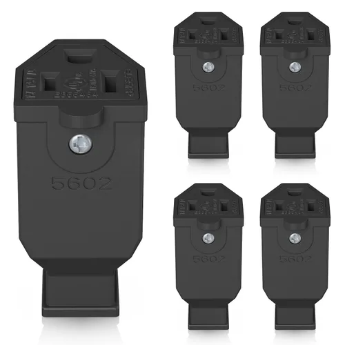 Vista 11 de ELEGRP Conector de repuesto de extremos de cable de extensión de hoja recta, 15 amperios, 125 voltios, NEMA 5-15P, 2 polos y 3 cables, conexión a