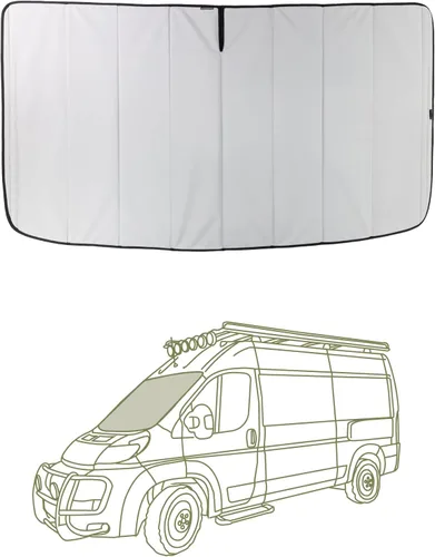 Vista 4 de VanEssential Cubierta Aislante con Bloqueo Total para Ventana de Tripulación Diseñada para Ram Promaster Marco de Ventana de Metal Desnudo Van Años